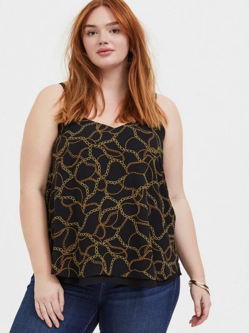 Nwt Torrid Black Cami with Gold Chain Print Sz 5